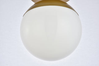 Eclipse 1 Light Brass Flush Mount With Frosted White Glass