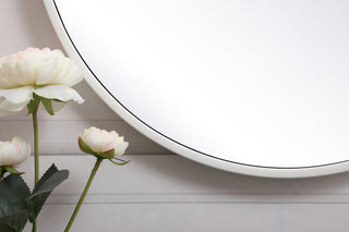 Metal frame round mirror 18 inch in White