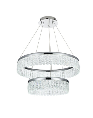 Rune 24 inch Adjustable LED chandelier in Chrome