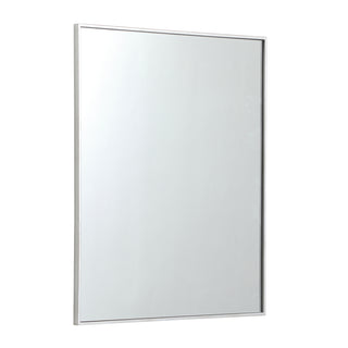 Metal frame rectangle mirror 30 inch in silver