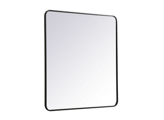 Soft corner metal rectangular mirror 36x40 inch in Black