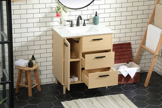 30 inch bathroom vanity in Maple