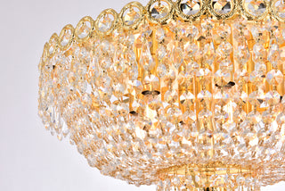 Century 6 light Gold Flush Mount Clear Royal Cut Crystal