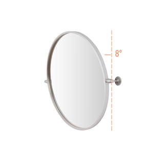 Round pivot mirror 24 inch in silver