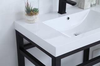 30 inch Single Bathroom Metal Vanity in Black