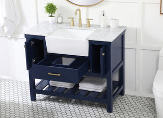 42 inch Single bathroom vanity in blue