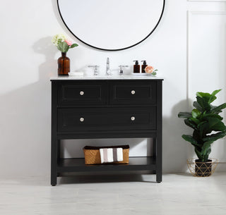 36 in. Single bathroom vanity set in Black