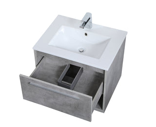 24 inch  Single Bathroom Floating Vanity in Concrete Grey