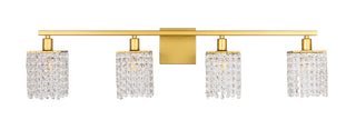 Phineas 4 light Brass and Clear Crystals wall sconce