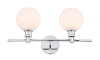 Collier 2 light Chrome and Frosted white glass Wall sconce