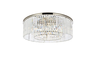 Sydney 10 light polished nickel Flush Mount Clear Royal Cut Crystal