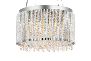 Influx 10 light Chrome Pendant Clear Royal Cut Crystal
