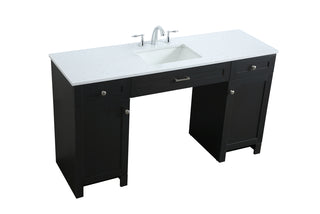 60 Inch ADA Compliant Bathroom Vanity In Black