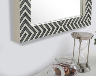 Rectangular mirror 36x24 inch in chevron