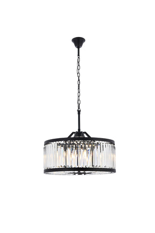 Chelsea 8 light Matte Black Chandelier Clear Royal Cut Crystal