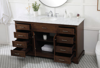 60 inch Single bathroom vanity in teak