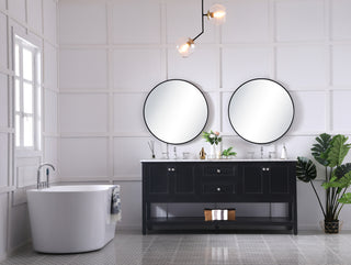 72 in. double sink bathroom vanity set in Black