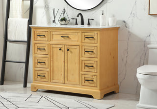 42 inch Single bathroom vanity in natural wood