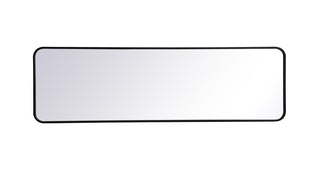 Soft corner metal rectangular mirror 18x60 inch in Black