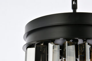 Sydney 3 light Matte Black Pendant Silver Shade (Grey) Royal Cut Crystal