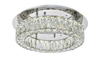 Monroe LED light Chrome Flush mount Clear Royal Cut Crystal