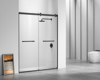 Semi-frameless shower door 60 x 76 Matte Black