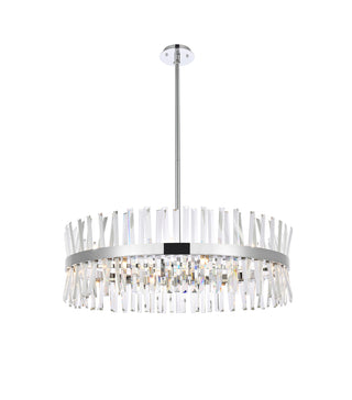 Serephina 36 inch crystal round chandelier light in chrome