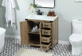 32 inch Single bathroom vanity in natural oak