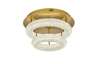 Bowen 18 inch Adjustable LED Flush Mount in Satin Gold