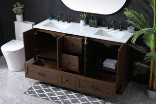 60 Inch Double Bathroom Vanity In Expresso