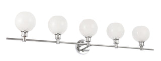 Collier 5 light Chrome and Frosted white glass Wall sconce