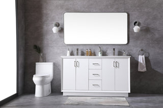 60 Inch Double Bathroom Vanity In White