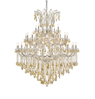 Maria Theresa 49 light Chrome Chandelier Golden Teak (Smoky) Royal Cut Crystal