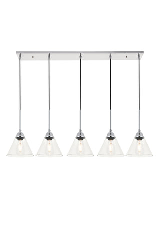Histoire 5 light chrome Pendant