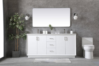 72 Inch Double Bathroom Vanity In White