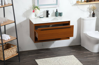 36 inch Single bathroom vanity in teak