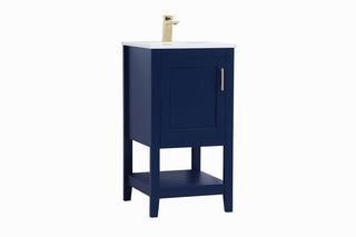 18 inch Single Bathroom Vanity in Blue