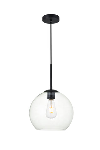 Baxter 1 Light Black Pendant With Clear Glass