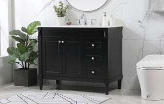 42 inch Single bathroom vanity in black