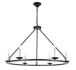 Maine 6 light Black chandelier