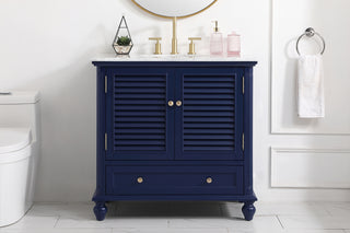 36 inch Single bathroom vanity in blue