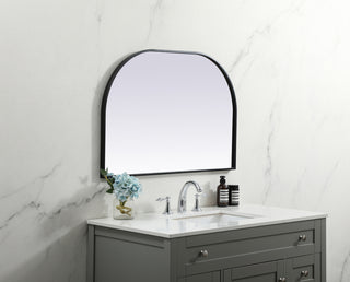 Metal Frame Arch Mirror 36x24 Inch in Black