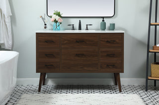 48 inch Single bathroom vanity in walnut