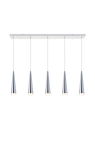 Fantasia 5 light Chrome LED Pendant