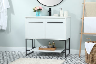 36 inch Single bathroom vanity in white