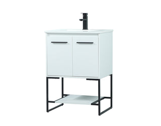 24 inch Single bathroom vanity in white