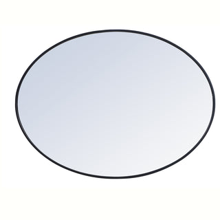 Metal frame oval mirror 40 inch in Black