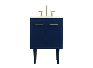 24 inch Single bathroom vanity in blue