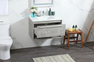 30 inch Single bathroom vanity in concrete grey