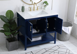 36 inch Single Bathroom Vanity in Blue